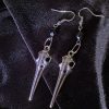 Birdskull Earrings - Black Glass & Small Ring - Image 10