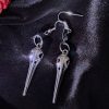 Birdskull Earrings - Black Glass & Small Ring - Image 11