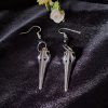 Birdskull Earrings - Black Glass & Small Ring - Image 12
