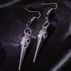 Birdskull Earrings - Black Glass & Small Ring - Image 13