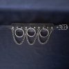 Choker with 3 Hoops and Chains Black - Image 5
