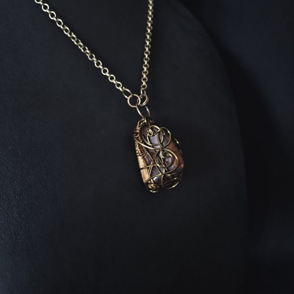Wire Wrapped Tiger Eye Stone Pendant - Image 3