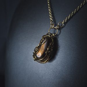 Wire Wrapped Tiger Eye Stone Pendant