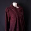 Burgundy Fleece Cape Coat with Buttons - Image 2