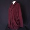 Burgundy Fleece Cape Coat with Buttons - Image 3