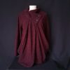 Burgundy Fleece Cape Coat with Buttons - Image 5