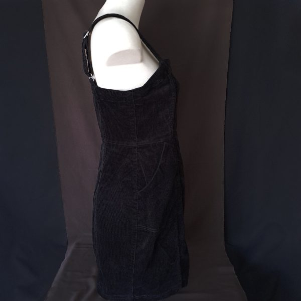 Black Pinafore Dress with Buttons - Image 8