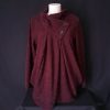 Burgundy Fleece Cape Coat with Buttons - Image 6