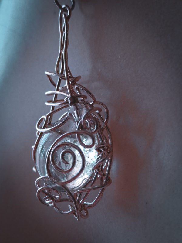 Wirewrapped Transparent Drop Pendant - Image 3
