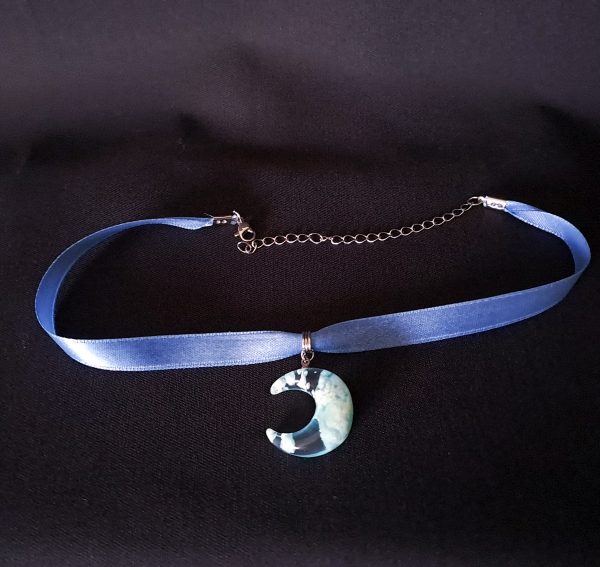 Blue moon ribbon choker - Image 3
