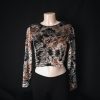Vintage Long-Sleeve Crop-Top