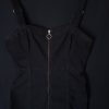 Black Pinafore Dress with Zipper - Image 9