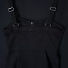 Black Pinafore Dress with Zipper - Image 8