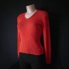 Ribbed Knit V-Neck Sweater - Pumpkin Orange - Image 2