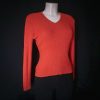 Ribbed Knit V-Neck Sweater - Pumpkin Orange - Image 7
