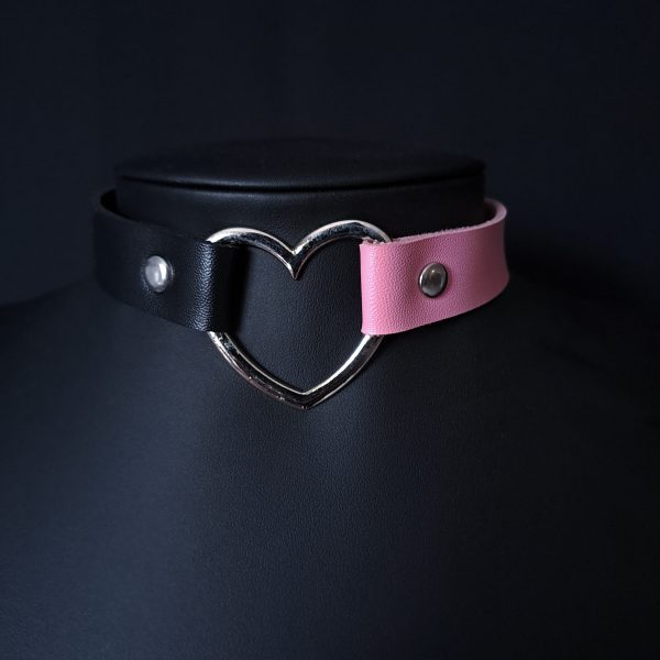 Heart Choker - Half Pink Half Black - Image 4
