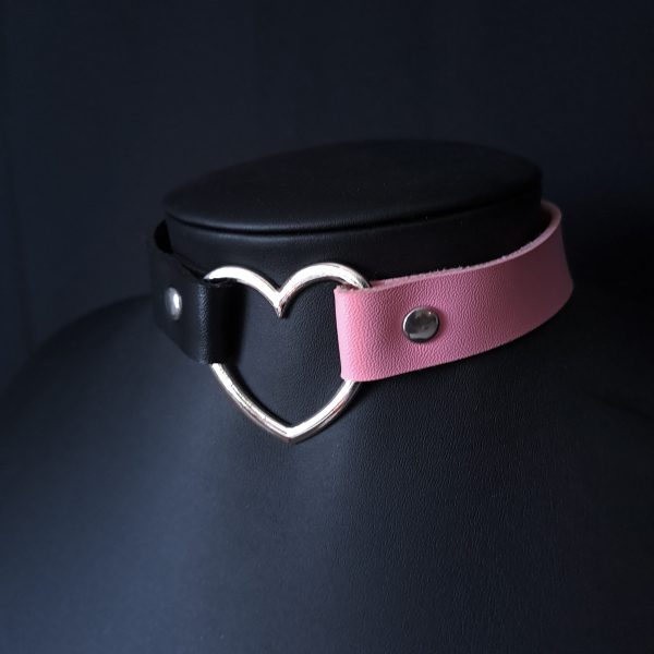 Heart Choker - Half Pink Half Black - Image 9