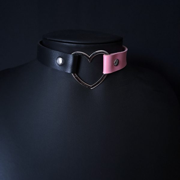 Heart Choker - Half Pink Half Black - Image 5