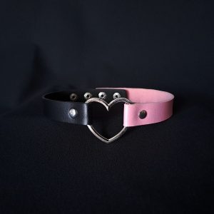 Heart Choker - Half Pink Half Black