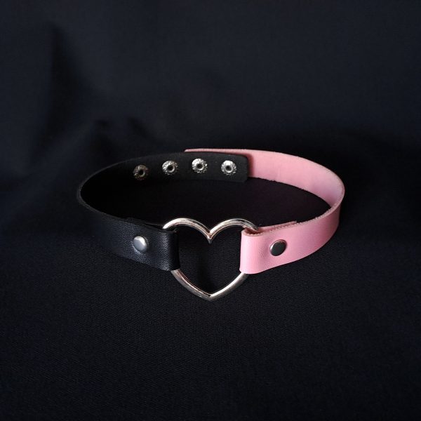 Heart Choker - Half Pink Half Black - Image 10