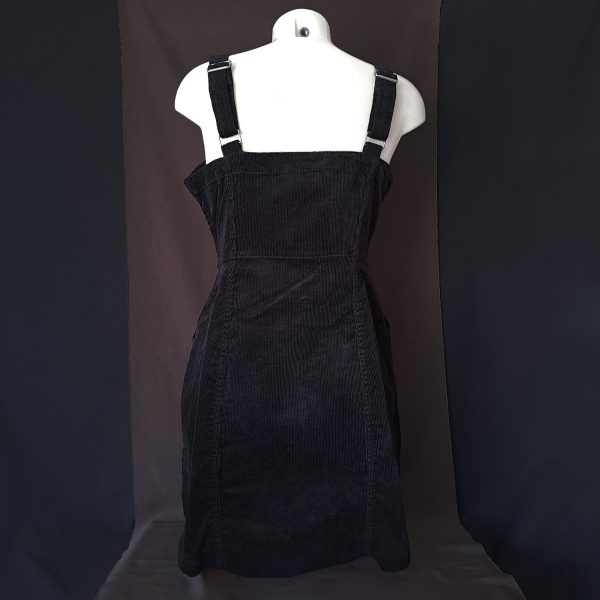 Black Pinafore Dress with Buttons - Image 7