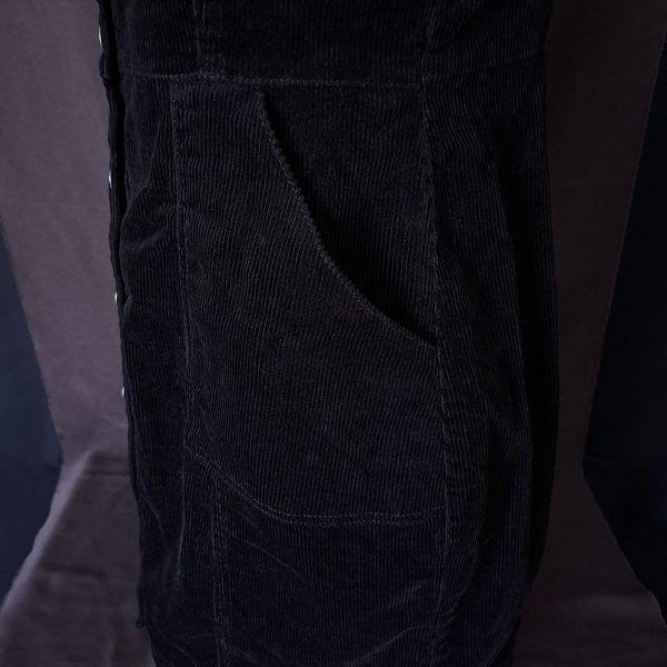 Black Pinafore Dress with Buttons - Image 6