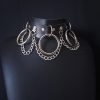 Choker with 3 Hoops and Chains Black - Image 3