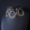 Choker with 3 Hoops and Chains Black