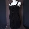 Black Pinafore Dress with Buttons - Image 4