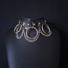 Choker with 3 Hoops and Chains Black - Image 2