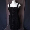 Black Pinafore Dress with Buttons - Image 3