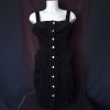 Black Pinafore Dress with Buttons - Image 2