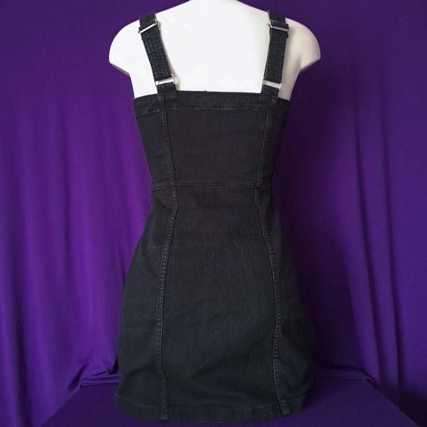 Black Pinafore Dress with Zipper - Image 7
