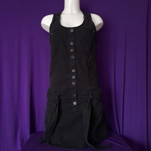 Black Denim Pinafore Dress