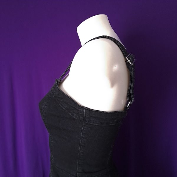 Black Pinafore Dress with Zipper - Image 6