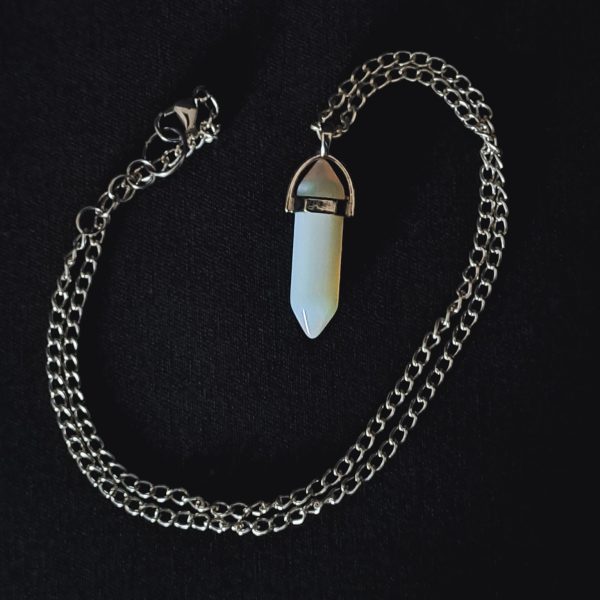 Crystal Point Pendant - Opalite Moonstone - Image 5