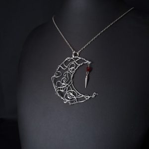 Crescent Moon Pendant - "Frozen Blood"