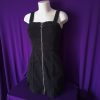 Black Pinafore Dress with Zipper - Image 2