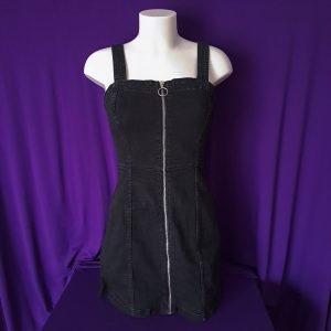 Black Pinafore Dress with Zipper
