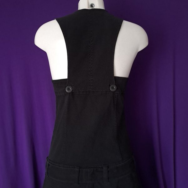 Black Denim Pinafore Dress - Image 7