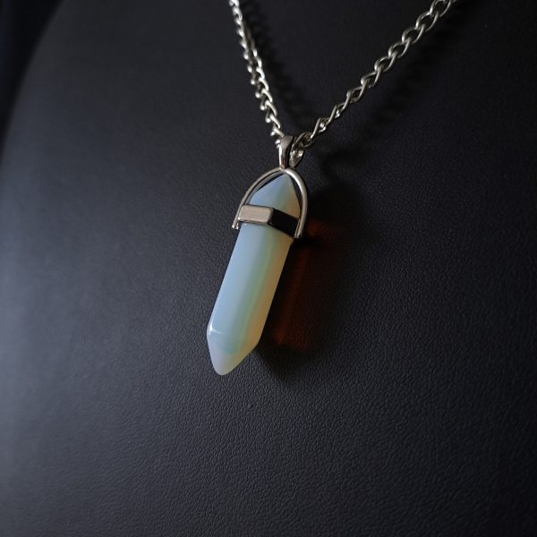Crystal Point Pendant - Opalite Moonstone - Image 8