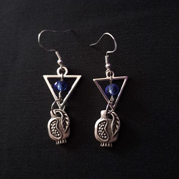 Pomegranates and Blue Crystal Earrings - Image 4
