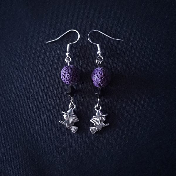 Little Witch on Broomstick Earrings - Image 2