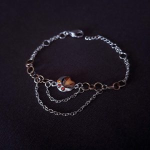 Mixed Metal Bracelet with Chains and Rings