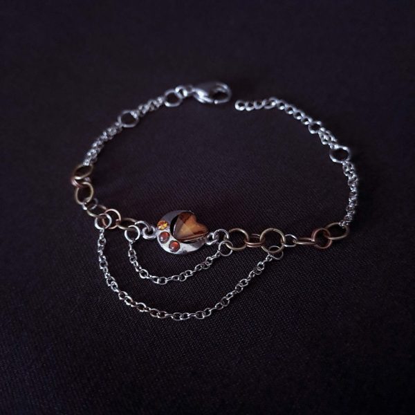 Mixed Metal Bracelet with Chains and Rings