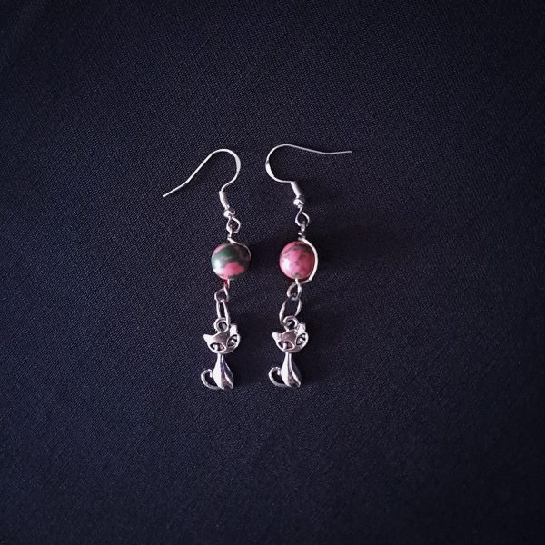 Psychedelic Cat Earrings - Image 2