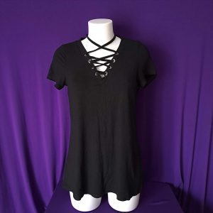 Lace-up T-Shirt Black