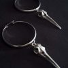Birdskull Hoop Earrings 40mmx4mm - Image 9