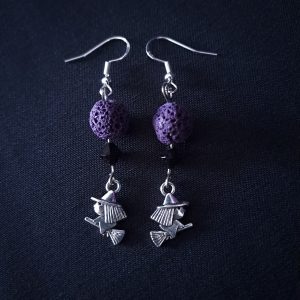 Little Witch on Broomstick Earrings