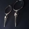 Birdskull Hoop Earrings 40mmx4mm - Image 4